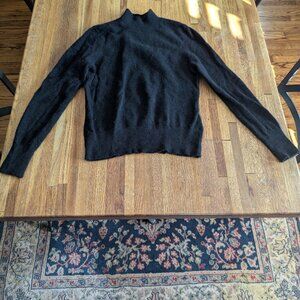 Women's Size M 100% CASHEMERE Black Mock Turtleneck Sweater